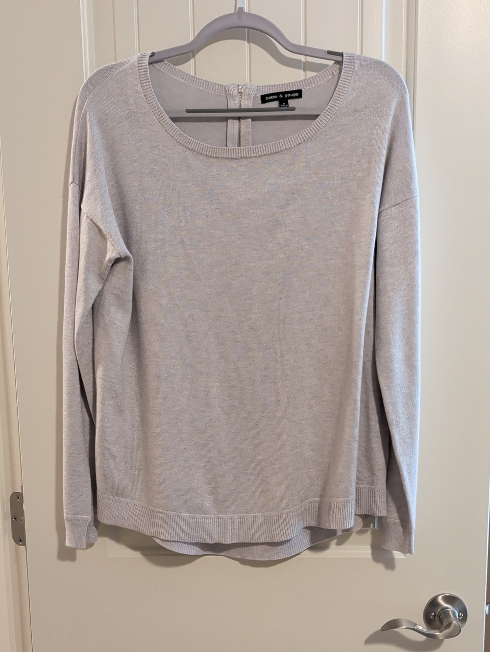 Cable & Gauge Light Gray Long-Sleeve Sweater